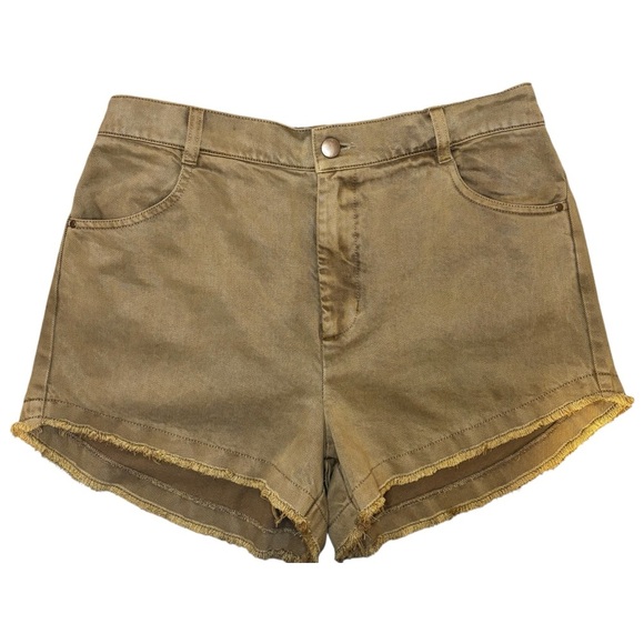 YFB Young Fabulous & Broke High-Waisted Shorts in Camel - Size L - Picture 1 of 10